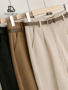 Damenhosen, Caprihosen, Wollhosen, Damen, schmal, hohe Taille, Freizeitanzug, Frühling und Herbst, eleganter Stil, Frauen, gerade Röhrenhosen, solide, fortschrittliche Sense 231128