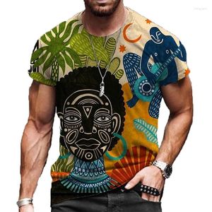 Erkek Tişörtleri Afrika grafik renkli soyut sanat 3d baskı erkek kadın t-shirt tatil sokak kıyafetleri harajuku çocukları üstleri tees giyim