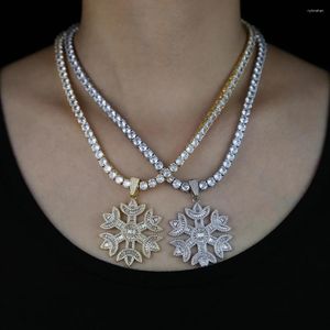 Pendant Necklaces Fashion Rhinestone Snowflake Gift Jewerly Rhinestones Chain Bling Charm Zirconia Jewelry Gifts For Female