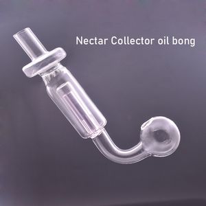 Novo design de atualização Tubo de queimador de óleo de vidro com bola de 30mm Dab Straw Oil Rig Ash Catcher Bong Bubbler Tubulação de água portátil para bolso