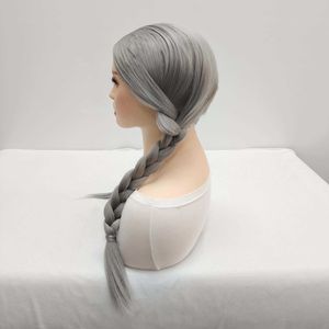 yielding Wind Double fried dough twist Braid Girl's Wig Trend Versatile Grey Wig Head Cover Han Style Wig Cover