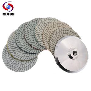 Polijstpads 7PCS 5 Inch Diamond Wet Polishing Pad White 125mm Flexible Grinding Wheels for Granite Marble Stone Spin Type Sanding Disc