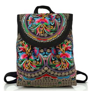 Äußere Rahmenpakete Boho bestickter Rucksack Geldbörse Stickerei Umhängetasche für Frauen Reisen Schulter Tagesrucksack Vintage handgefertigte Leinwand 230427