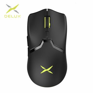 Mice Delux M800 RGB 24Ghz Wireless Gaming Mouse Dual Mode 16000 DPI Lightweight Ergonomic 1000Hz Mice with Soft rope Cable 230427