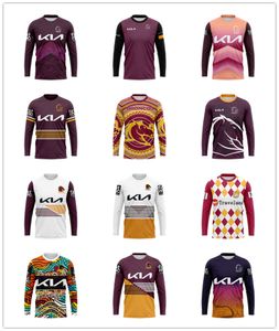 2023 2024 New Brisbane Broncos Rugby Camicie Uomo maniche lunghe Sportwear Felpe all'aperto