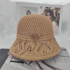 Kvinnors hink hatt designer stråhatt mössa för män kvinnor klassiska utomhus reser mössor lyxiga stickade kasquette sunhat vävande hink kepsar