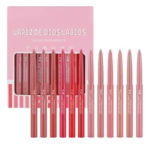 LIGS GLISS 12PCS LINE LINE Ołówki Wodoodporne Ultra gładkie, drobne liniowe ołówki dla dziewczynki i kobiety Korean Makeup Kosmetyka 231128