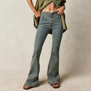 Women's Jeans Bootcut Flare Mid Waist Stretch Straight Leg Skinny Bell Bottom Boyfriend Denim Pants Y2K Streetwear