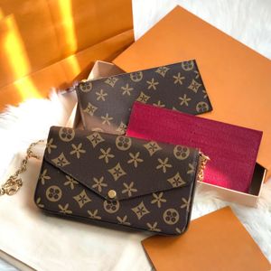 Portafogli multi -felicie Pochette m61276 borse a tracolla di design di lusso a tre pezzi set di sacchetti di gocce di satchel vera in pelle