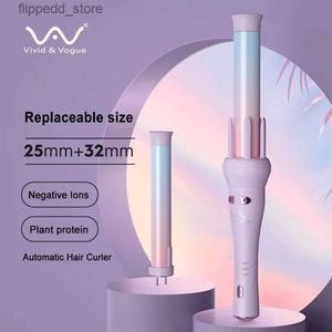 カーリングアイアンビビッドVogue Automatic Hair Curler 3Gen 4Gen Ceramic Curling Iron Automatic Rotation 28mm 32mm Q231128