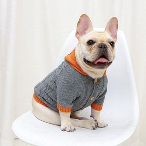 Suéter para cachorro de inverno, listrado, algodão, quente, roupas para cães pequenos e médios, jaqueta, filhote de cachorro, chihuahua, traje de buldogue francês