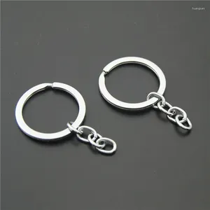 Keychains 10st 30mm Rhodium Plated Key Chain Long Round Split KeyChain Keyrings DIY FUNKTIONER POCHEOMA A2255