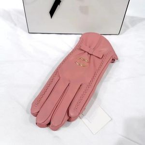 Winter leather gloves plush fashion designer sheepskin for cycling with warm fingertips gift AAA