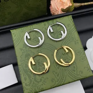 Orecchini a cerchio di design di lusso per donna Orecchini a cerchio in oro Gioielli Donna Argento G Orecchino a perno Ciondola Orecchino Des Boucles Oreilles Regalo di nozze 2311281D