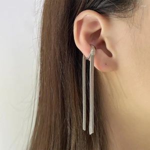 Backs Earrings Vintage Unique Snake Bone Chain Ear Clip Long Tassel Silver Color Fake Cartilage For Women Selling Jewelry