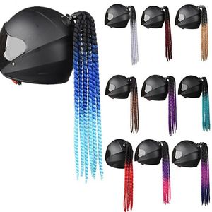 Motorcycle Helmets 60cm Y2K Anime Helmet Dreadlocks Gradient Hair Decor Dreadlock Punk Dirty Braid Wig Pigtail Ponytail 6 Braids