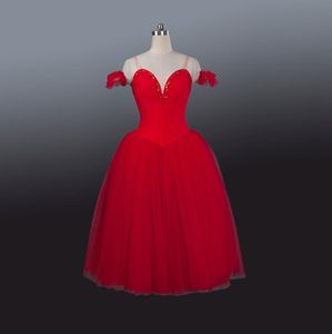 Bühnenkleidung Rotes romantisches Ballett-Tutu-Kleid Kind Ballerina-Ballett-Tutu-Kleid Mädchen lila Professionelles Tutu-Ballett-Tanzröcke für 4538417