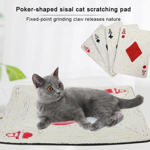 Scratchers Cat Scratching Post Mat Poker Shape Soft Bed Mat Claws Care Pet Toys Scratch Resistant Sisal Cat Tower Furniture Protector Mat