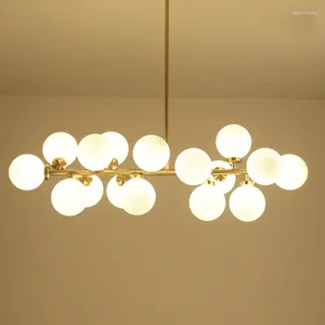 Pendant Lamps Moden Art Lights Gold/black Magic Bean G4 Interface Fixtures For Living Dining Room Shop Glass Lamp 110-240V