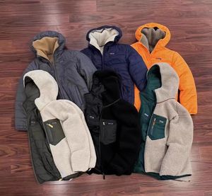 Patagoniasfashion tröjor brev män kvinnor retro fleece hoodies lamm kashmir polar fleece jacka kappa par modeller 4 colore