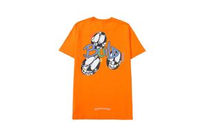 CH Ropa de moda Camisetas de diseñador Camiseta casual de lujo 2023 Corazón Cro Naranja Graffiti Carta Estampado de dibujos animados Hombres Mujeres Manga corta suelta Cromos de manga corta
