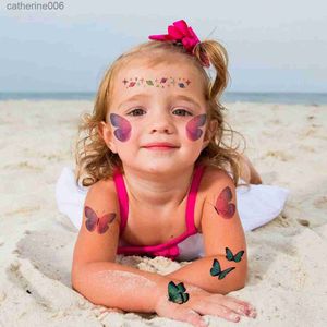 Tattoos Farbige Zeichnungsaufkleber 12 Blatt Schmetterlings-Tattoos Temporär für Kinder Frauen Augen Make-up Galaxie Wasserdichte Gesichts-Tattoo-Aufkleber für Partygeschenke GeschenkeL23