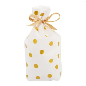 Storage Bags 50 Packs Treat With Drawstring Candy Plastic Favor Bag Cookie For Christmas Wedding Party Birthday