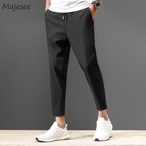 Pants Pants Men Solid Anklelength Simple All Match Mens Breathable Korean Style Fashion Plus Size Trousers Males Harajuku Hot Sale