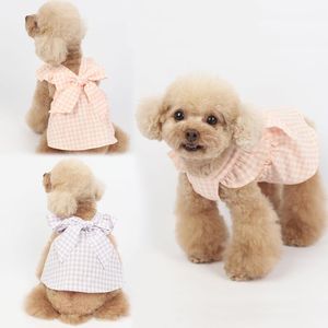 Dresses Summer Dog Dress Cat Puppy Small Dog Skirt Cute Bowknot Pet Dresses Doggie Chihuahua Pomeranian Shih Tzu Clothing Apparel XXS