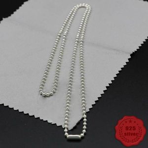 40014 Par Sterling Silver Necklace Punk Hip Hop Ball Chain Jewelry Silver Buckle Sign Letter Neck Rep Fashion Personlighet smycken