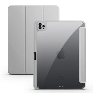 iPad Air 1 2 4 5 10.9 MINI 6用iPadのトリプルフォールドスマートケース10.2 7th 8th 9th 11 12.9inchアクリルクリアバックカバー