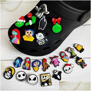 Cartoon Accessories Anime Charms Wholesale Childhood Memories The Night Before Christmas Sally Jack Funny Gift Shoe Pvc Decoration Buc Dhmok
