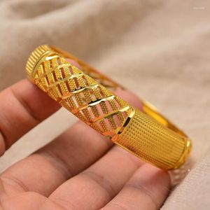 Bangle Wando Dubai Turkey Gold Kolor Wedding Bangles dla kobiet panna młoda może otworzyć bransoletki Etiopian/France/African/Dubai Biżuter