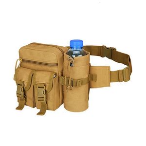 Extern ramförpackningar Militär taktisk midja påse Fanny Pack Water Bottle Pouch Män Vattentät utomhussport som kör jaktfiske Vandringar 230427