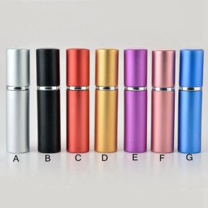 5 ml parfymflaska parti favorit aluminium anodiserad kompakt parfym atomizer doft glas resor återfyllbar sprayflaska grossist