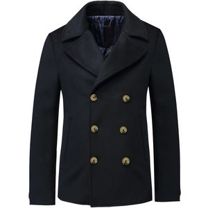 Men's Wool Blends coat business doublebreasted suit autumn and winter warm slim lapel short woolen jacket 231128