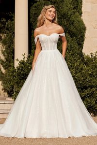 Nowe wdzięczne koronkowe sukienki ślubne Formalne okazje ślubne suknie 05