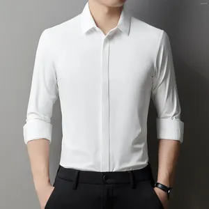 Vestido masculino camisas de náilon luz luxo negócios casual camisa respirável resistente ao desgaste clássico profissional escritório roupas masculinas