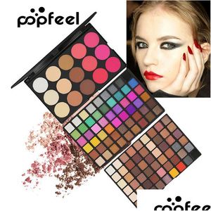 Eye Shadow PopFeel 123 Färger Make Up Matte 108 Eyeshadow Power Palette Lägg till 15 färg FASCIAL BULD Highlighter Glitter Pigment Makeup P DHRD0