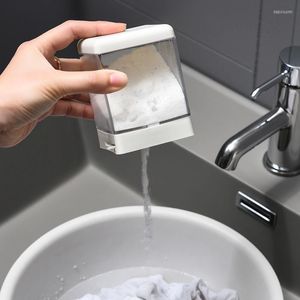 Förvaringsflaskor liten vägg hängande tvättpulverlåda badrum behållare transparent tvätt lufttätt