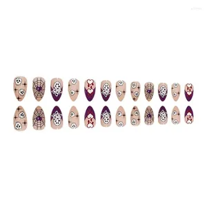 False Nails Manicure Purple With A Glossy Texture Long-lasting Beauty Safe And Non-toxic Easy To Wear Fake Almond Shaped Ms