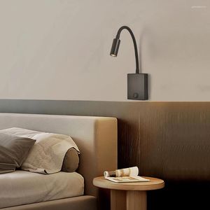 Lampada da parete 3W LED El Sconce da comodino Lampada da armadio Tubo flessibile Immagine Faretto da lettura a collo di cigno con interruttore a bilanciere