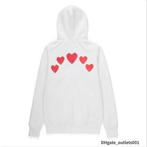 Erkek Hoodies Sweatshirts 22s Tasarımcı Oynat Commes Jumpers des Garcons Mektup Nakış Uzun Kollu Külot Kadın Kırmızı Kalp Gevşek Kazak Ft