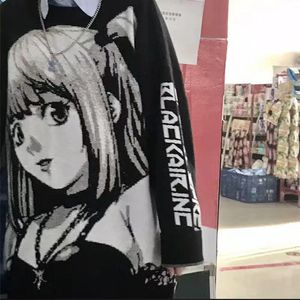 Hoodies anime japonês death note misa cosplay trajes amane suéteres de grandes dimensões manga longa topo gótico moda dos desenhos animados camisola solta