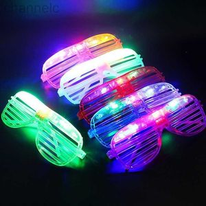 Led Rave Toy 1PC Adult Kids Women LED Glasses Light Party Sunglasses Glow In Dark Shutter Neon Flash Christmas Birthday Wedding Decoration