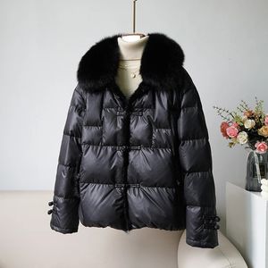 Women's Down Parkas Lagabogy 2023 Vinterkvinnor Real Fur White Duck Jacka Mink Hair Puffer Coat Kvinnlig vintage Streetwear Kort Outwear 231128