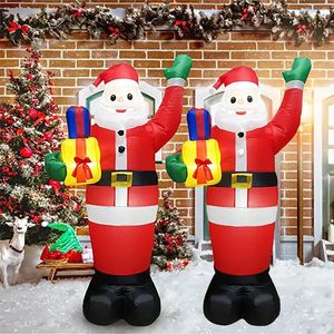 Juldekorationer jätte uppblåsbara LED -lampor Santa Claus Gingerbread Man Toys Home Outdoors Festival Kid Gift 231127