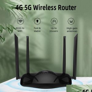 Router Router Wifi 4G Lte 300Ms 3Lan Vpn Cpe Modem wireless 5G Mifi Sim Card con 4 antenne Rete portatile per 32 utenti 230808 Drop Dhjsg