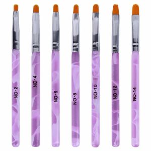 7pcs/lot Acrylic Nail Brush UV Gel 3D Nail Art Brush Pens Nail Polish Painting Drawing Brushes Manicure Tools Set Kit BJ