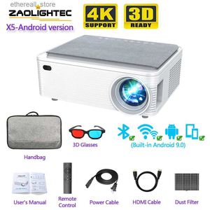 Projectors Zaolightec X5 Full HD 1080p Projector Android WiFi LED Projector Native 1920 x 1080p 3D Home 4K Theatre Smartphone Projector Q231128